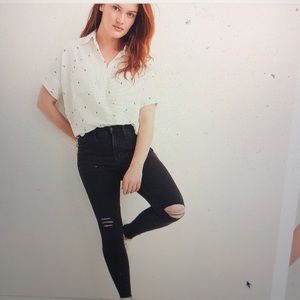 Madewell 9” mid-rise skinny jeans in Black Sea